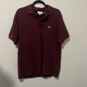 Mens Lacoste Polo Maroon Size Large